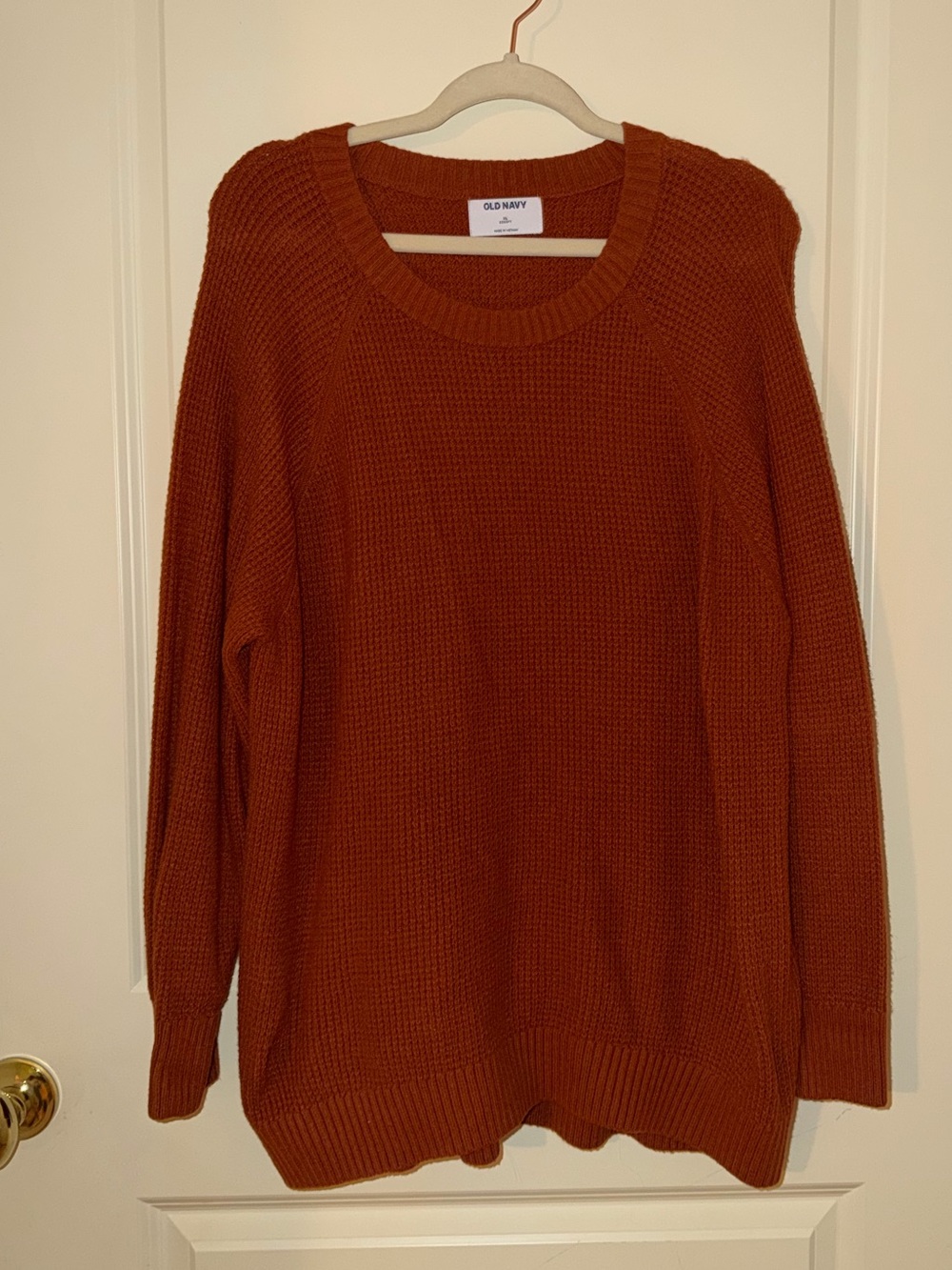Orange Knit Sweater- XL